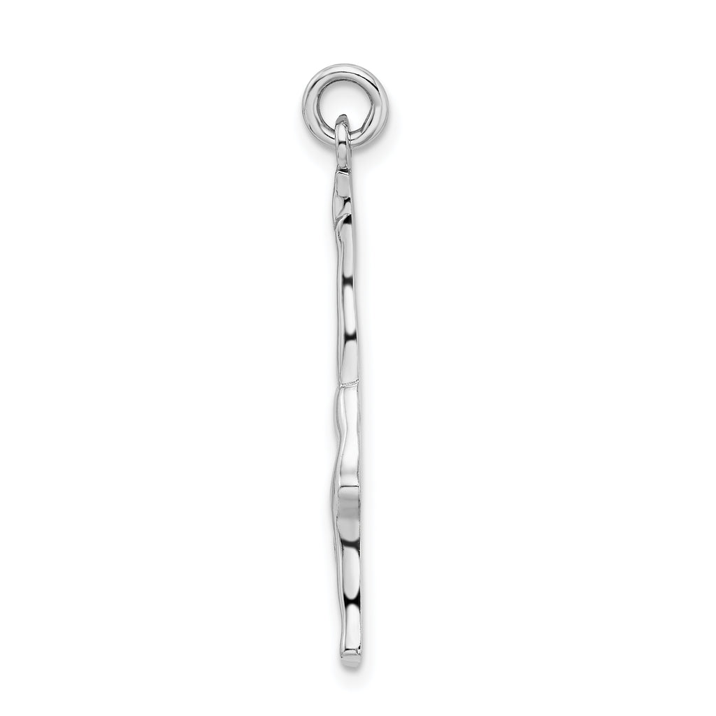 Sterling Silver Gymnast Pendant with Rhodium Polish Finish