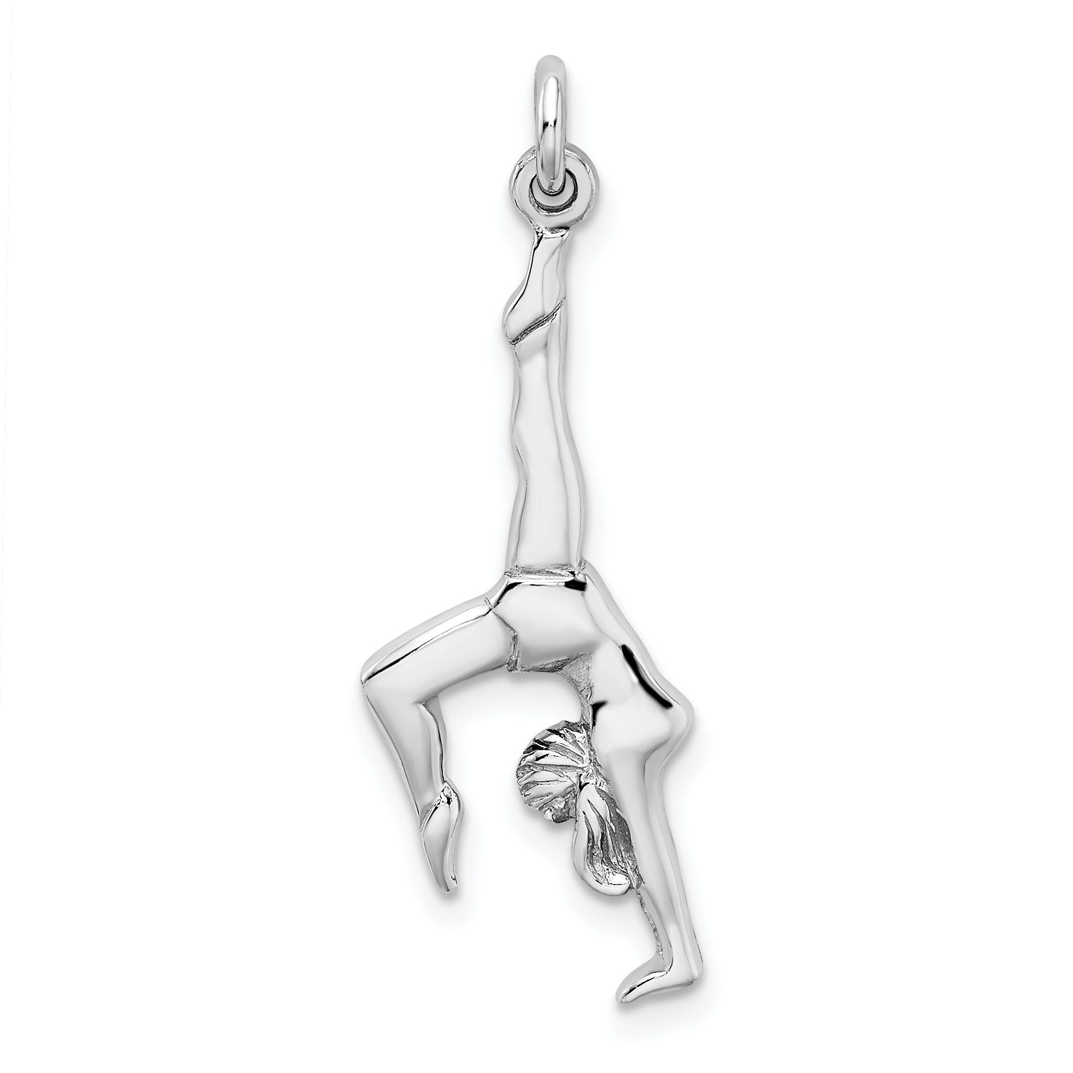 Sterling Silver Rhodium-plated Polished Gymnast Pendant Main image
