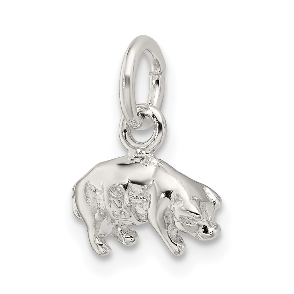 Sterling Silver 925 Pig Charm, 3D Anti-Tarnish Theme by Sophia Jewelers