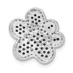 Sterling Silver Rhodium-Plated CZ Paw Print Pendant Elegant Polished Design