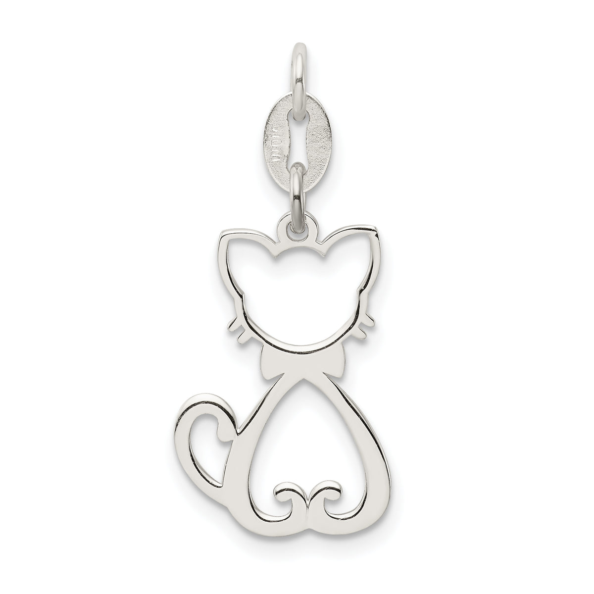 Sterling Silver Polished Cat Charm