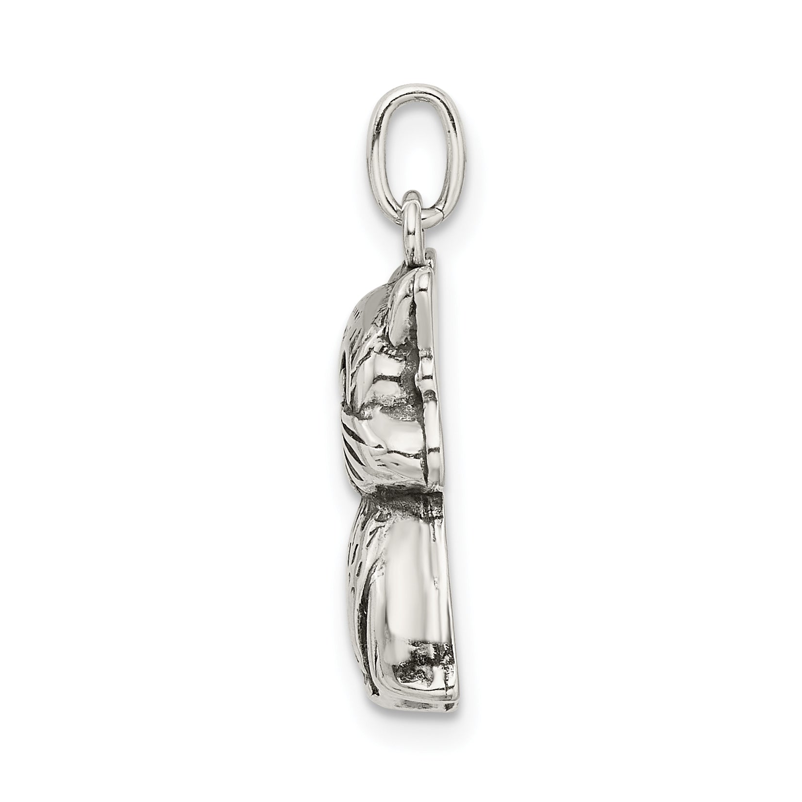 Sterling Silver 925 Cat Charm with Antiqued Finish Vintage Appeal