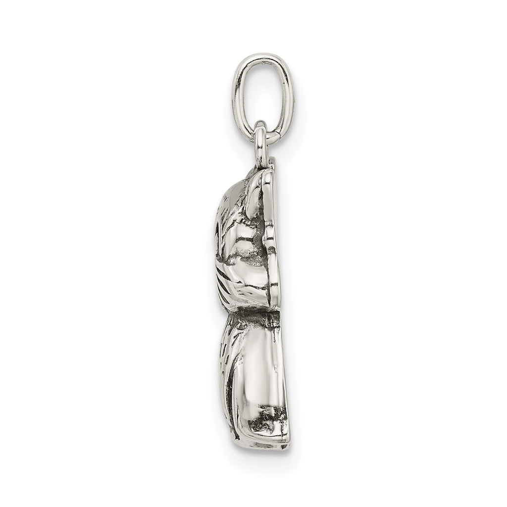 Sterling Silver 925 Cat Charm with Antiqued Finish Vintage Appeal