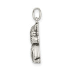 Sterling Silver 925 Cat Charm with Antiqued Finish Vintage Appeal