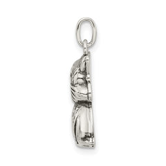 Sterling Silver 925 Cat Charm with Antiqued Finish Vintage Appeal