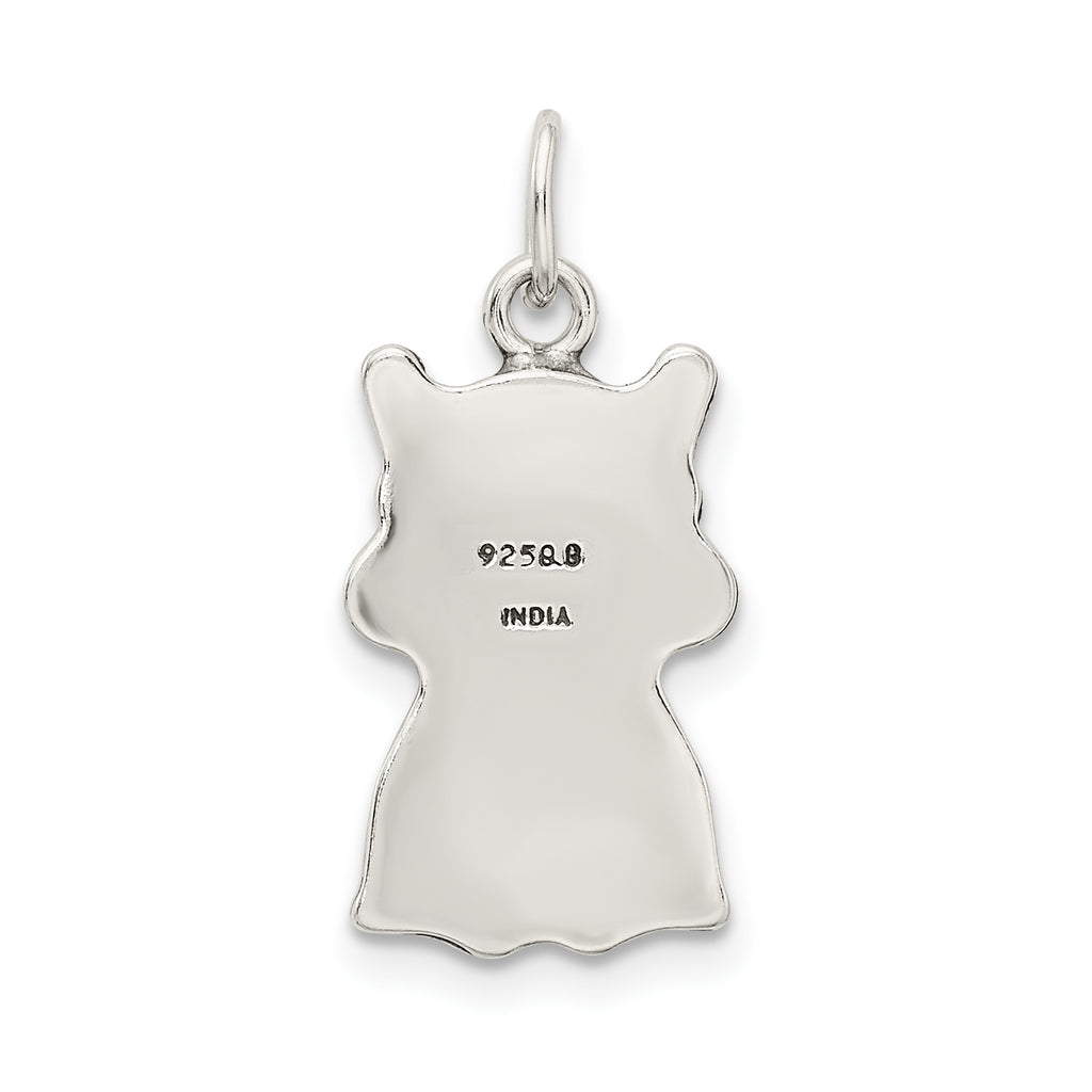 Sterling Silver 925 Cat Charm with Antiqued Finish Vintage Appeal