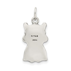 Sterling Silver 925 Cat Charm with Antiqued Finish Vintage Appeal