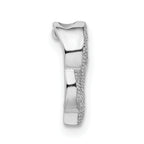 Sterling Silver 925 CZ Elephant Slide Pendant with Polished Rhodium Finish