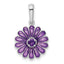 Sterling Silver Rhodium-plated Amethyst and Enamel Pendant