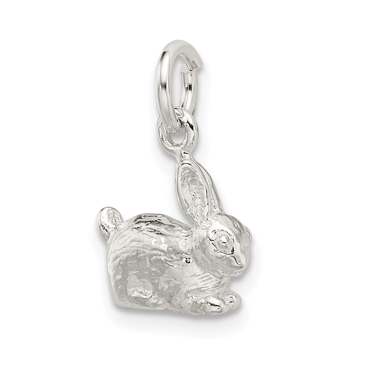 Sophia Jewelers 925 Sterling Silver 3D Rabbit Charm with Anti-Tarnish Finish