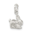 Sophia Jewelers 925 Sterling Silver 3D Rabbit Charm with Anti-Tarnish Finish