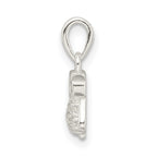 Sterling Silver 925 Owl Pendant with White CZ and Anti-Tarnish Finish