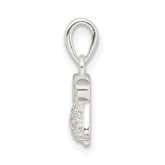 Sterling Silver 925 Owl Pendant with White CZ and Anti-Tarnish Finish