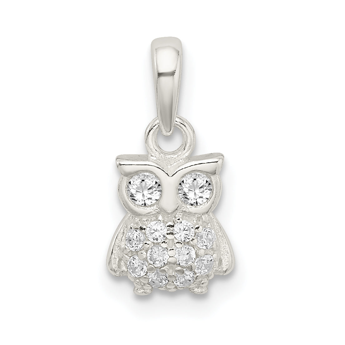 Sterling Silver CZ Owl Pendant Main image