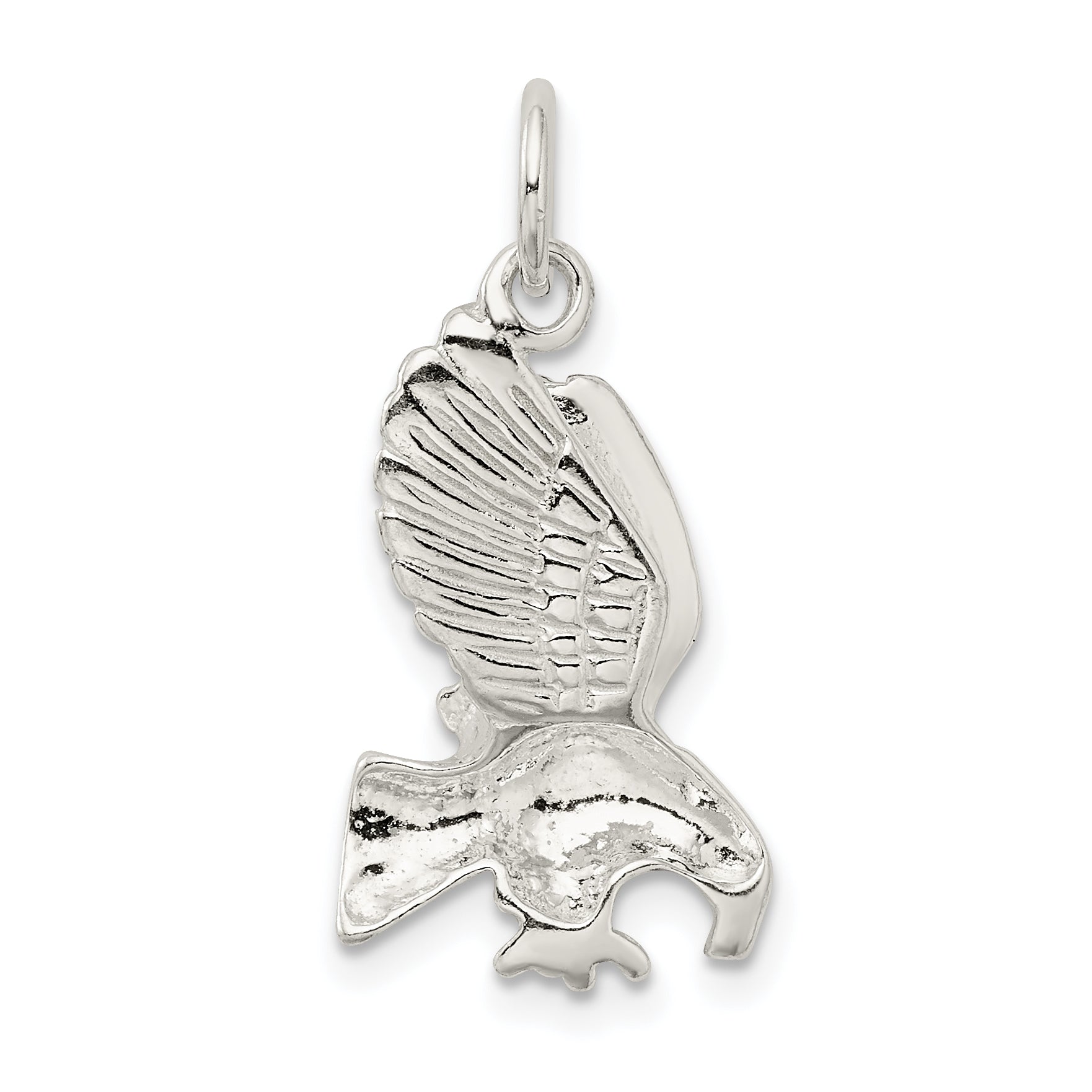 Sophia Jewelers Sterling Silver Eagle Pendant with Polished Diamond-Cut Finish