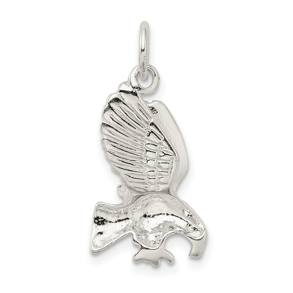 Sophia Jewelers Sterling Silver Eagle Pendant with Polished Diamond-Cut Finish