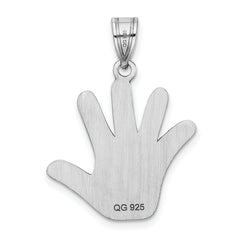Sterling Silver Autism Pendant with Enamel Happy Face Charm