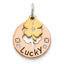 Sterling Silver Rose Tone CZ Four Leaf Clover Pendant