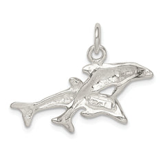Sophia Jewelers 925 Sterling Silver Polished Dolphin Charm Pendant for Men