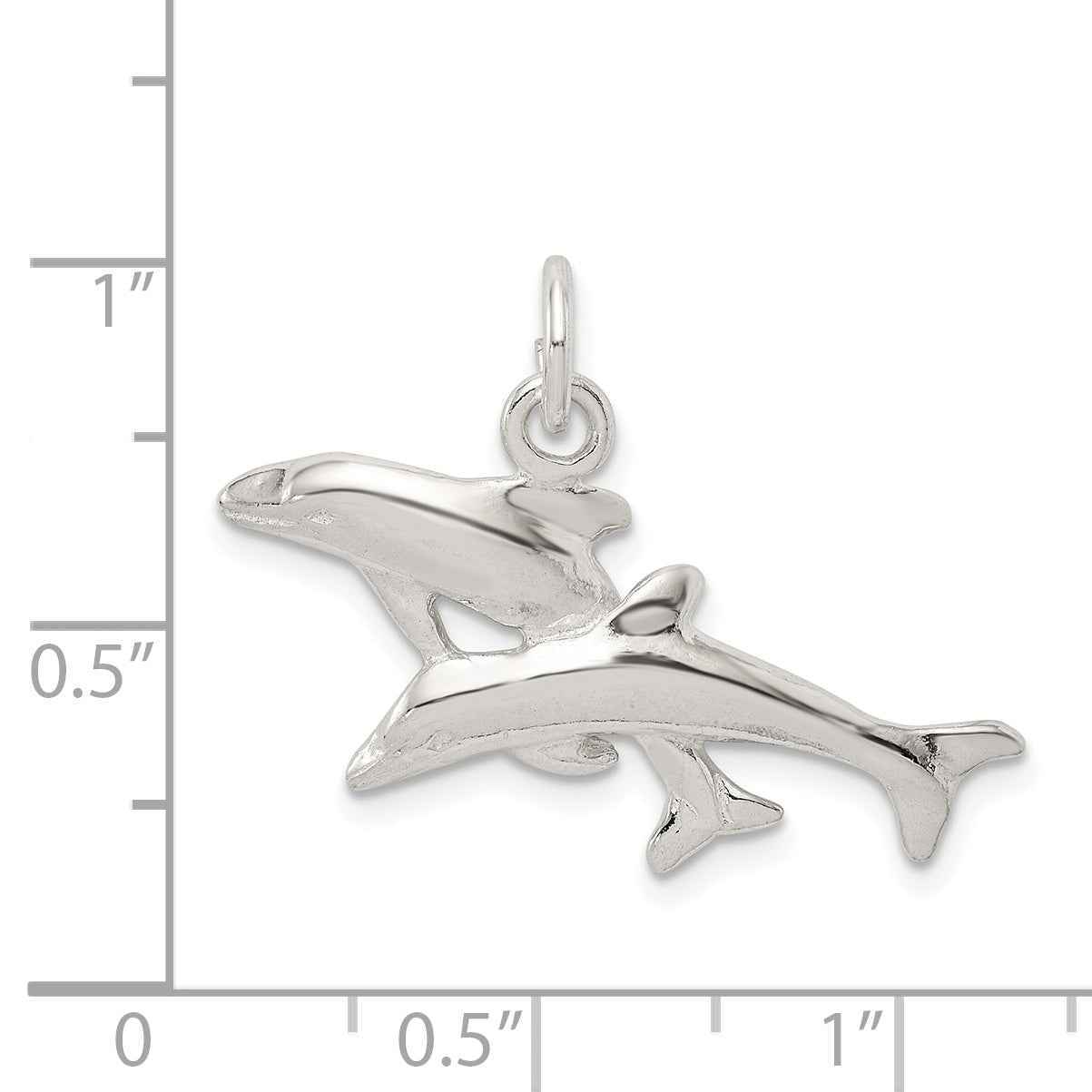 Sophia Jewelers 925 Sterling Silver Polished Dolphin Charm Pendant for Men