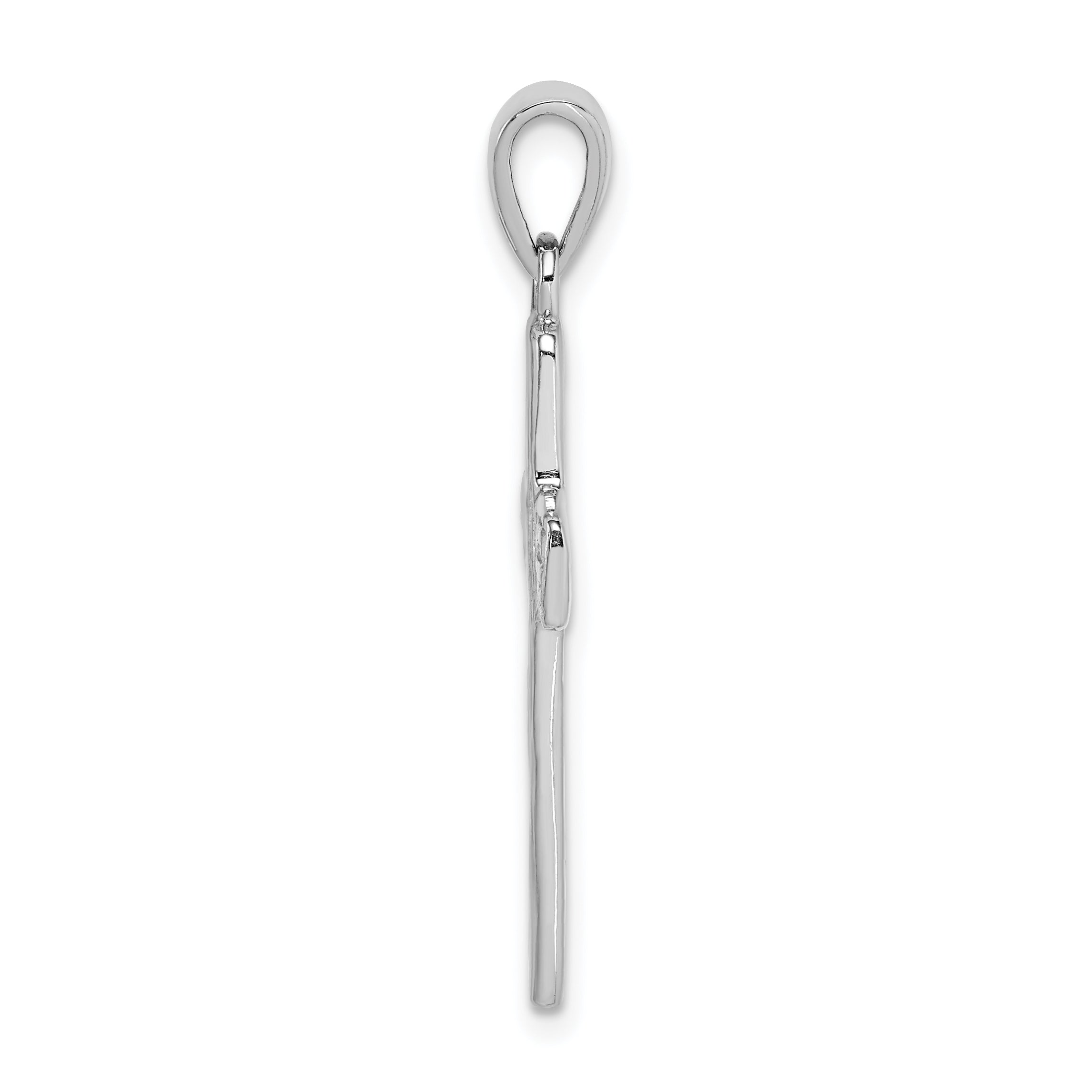 Sterling Silver Rhodium-plated Cross Pendant Secondary image