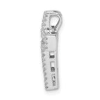 Sterling Silver Rhodium-plated Pink & White CZ Cross Chain Slide