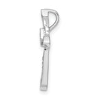 Sterling Silver Rhodium-plated CZ Cross Chain Slide