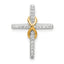 Sterling Silver & Gold Tone CZ Cross Chain Slide