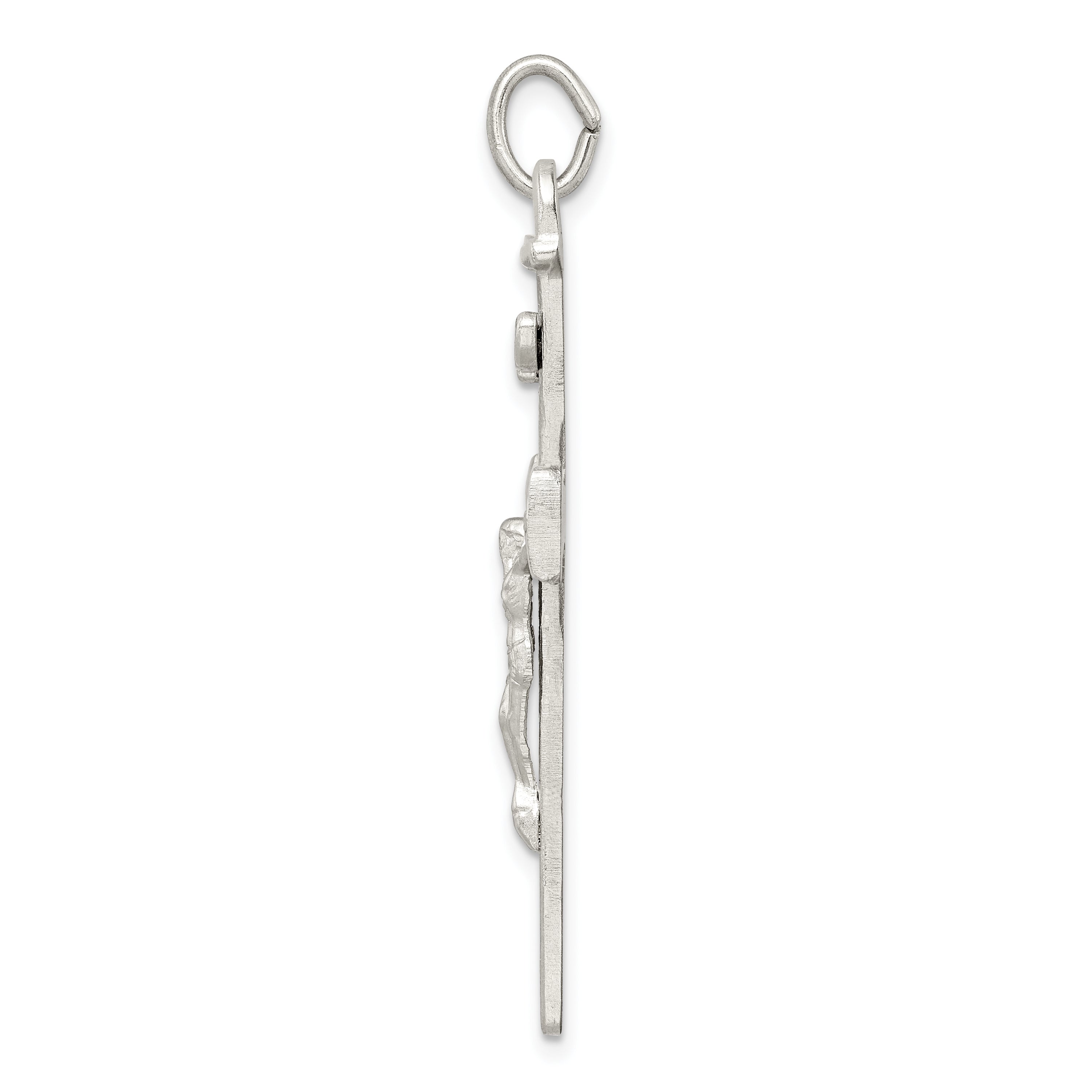 Sterling Silver Textured Crucifix Cross Pendant Secondary image