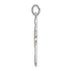 Sterling Silver Rhodium-plated Gold Tone Miraculous Medal Cross Pendant
