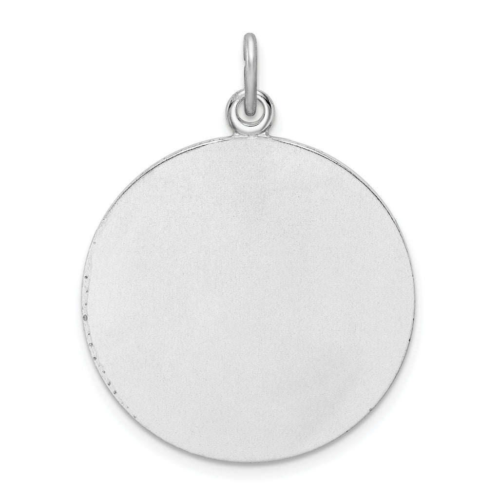 Sterling Silver Rhodium-plated Enamel St. Christopher Medal