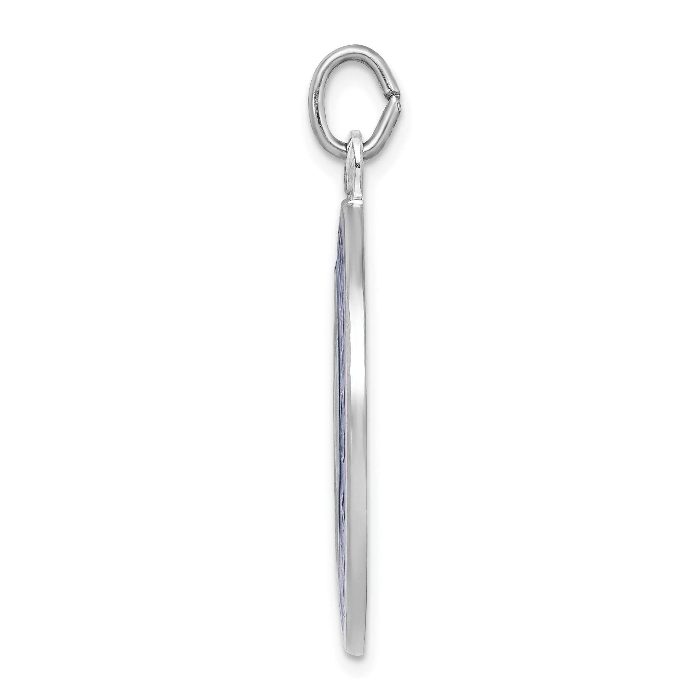 Sterling Silver Rhodium-plated Enamel St. Christopher Medal Secondary image