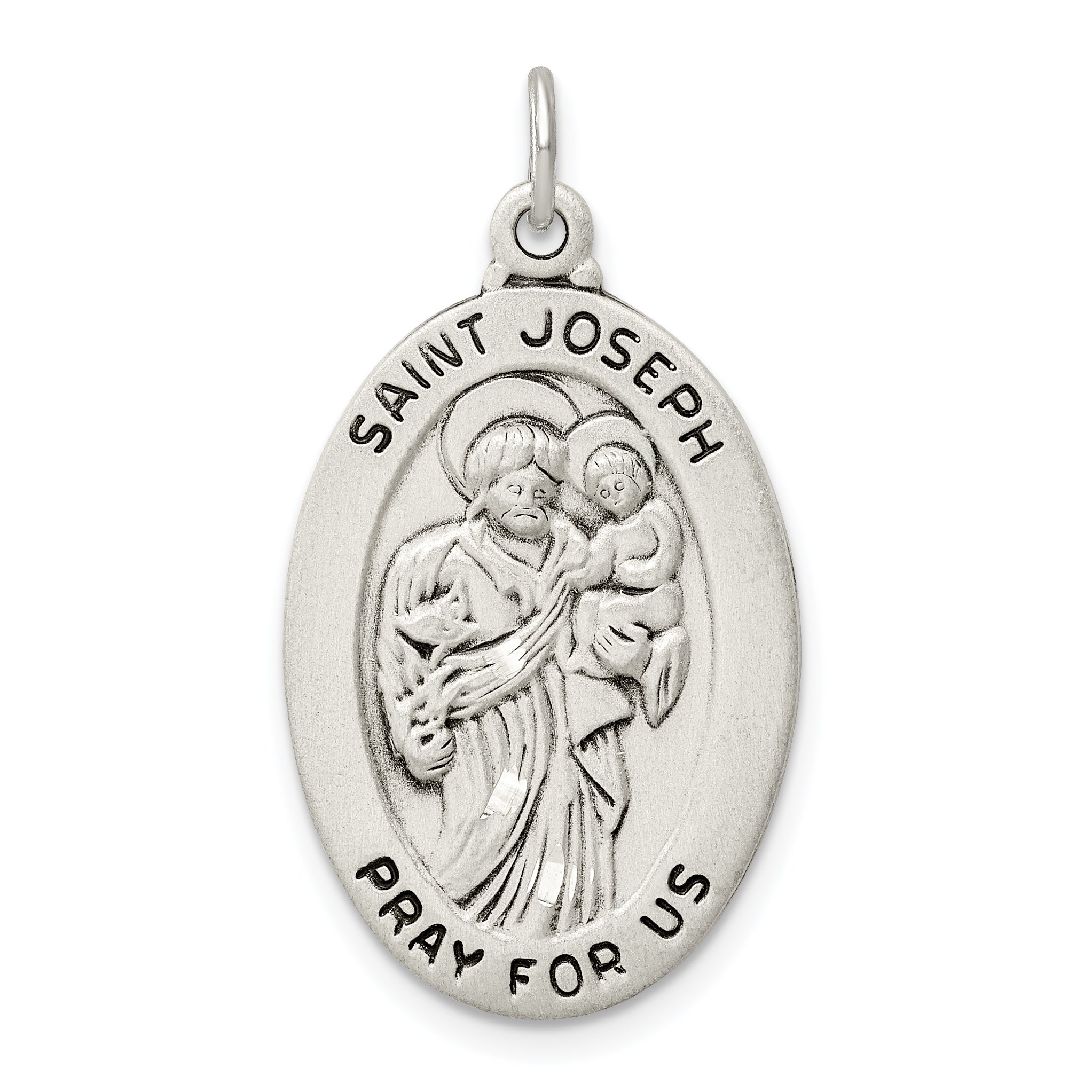 Sterling Silver Antiqued St. Joseph Medal Main image