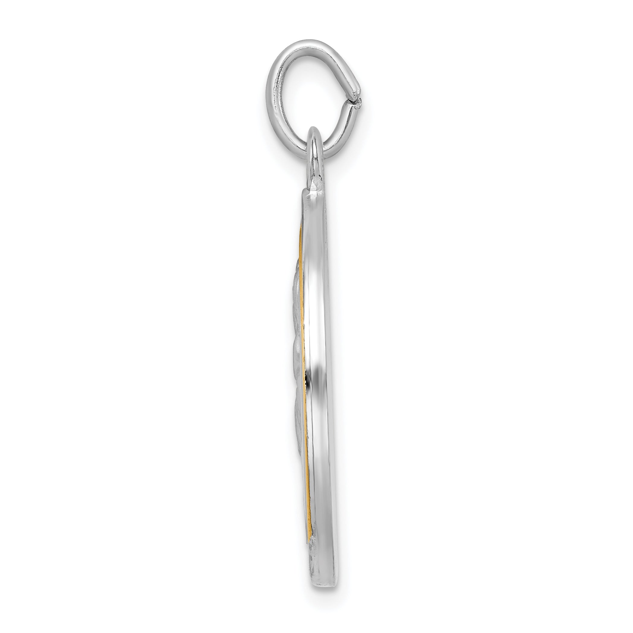 Sterling Silver Rhodium-plated & Gold Tone St. Anthony Medal Pendant