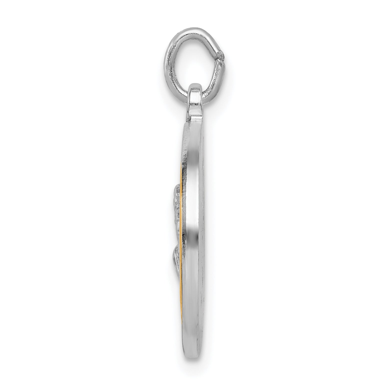 Sterling Silver Rhodium-plated & Gold Tone St Peregrine Medal Secondary image