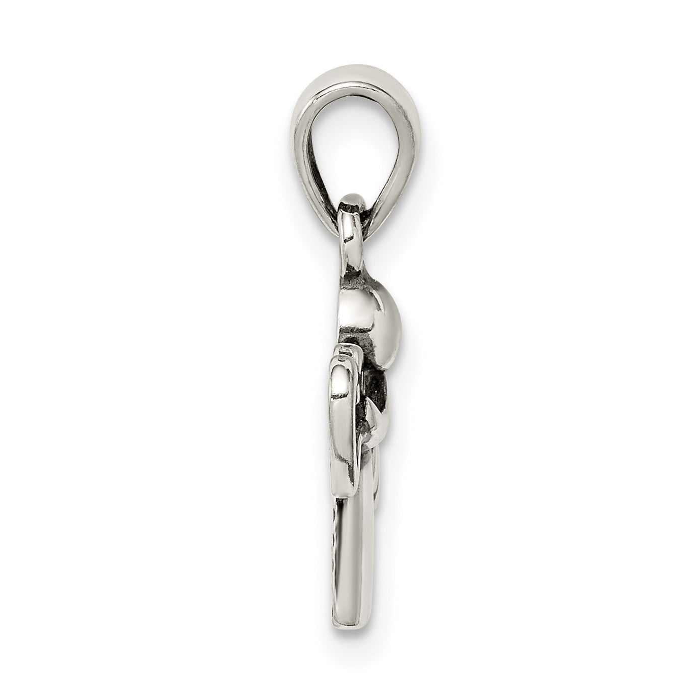 Sterling Silver Antiqued Angel with Heart Pendant Secondary image