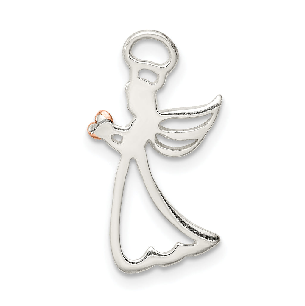 Sterling Silver & Rose Enamel LOVE YOU MORE Heart Pe