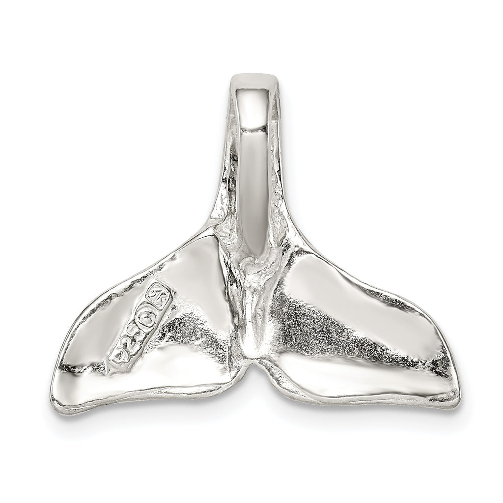 Sterling Silver Men's Whale Tail Charm with Polished Anti-Tarnish Finish