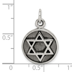 Sterling Silver Antiqued Star of David Pendant
