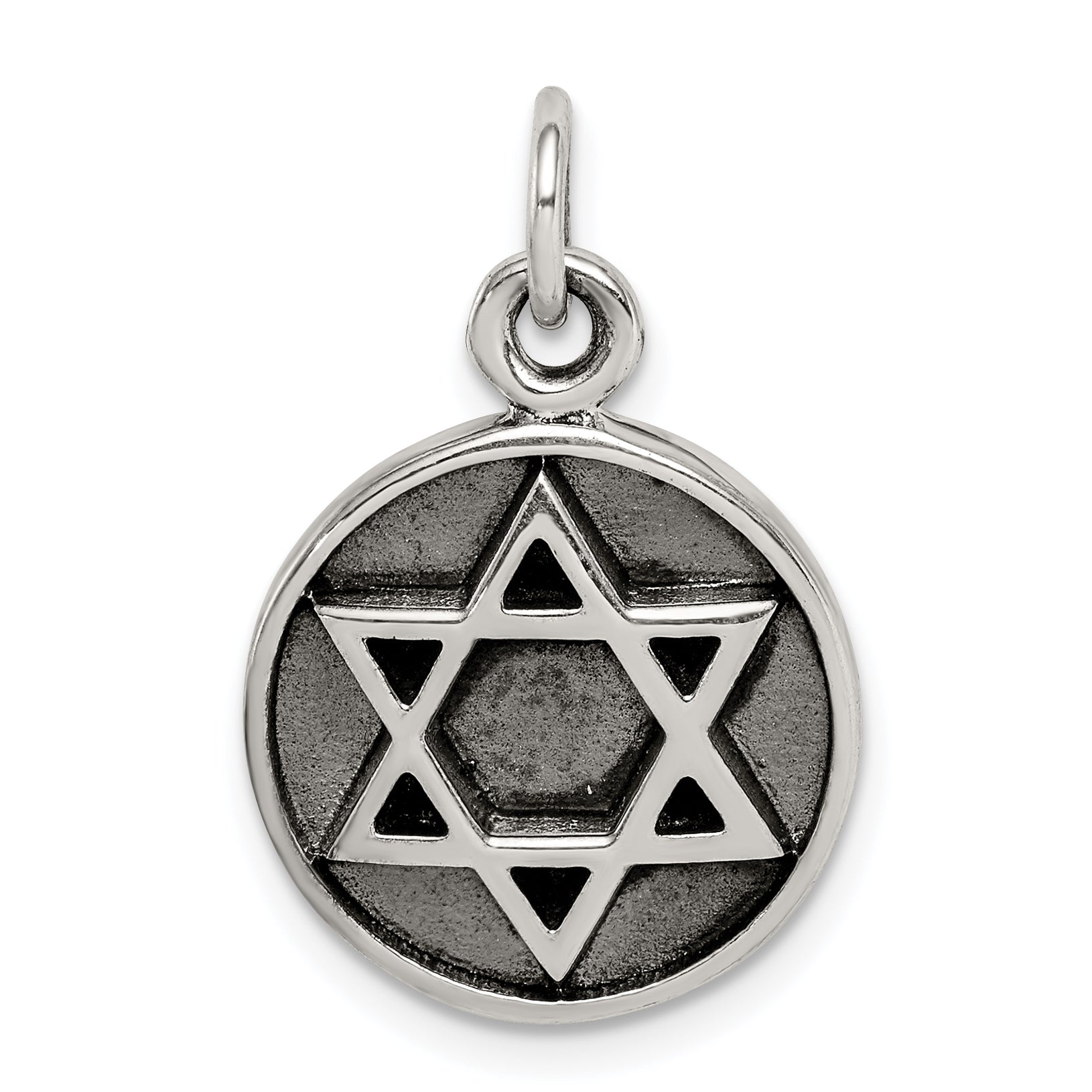 Sterling Silver Antiqued Star of David Pendant