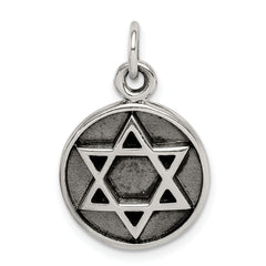 Sterling Silver Antiqued Star of David Pendant