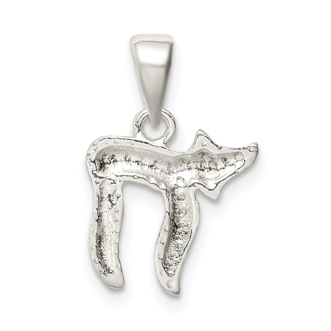 Sterling Silver Polished Chai symbol