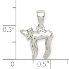 Sterling Silver Polished Chai symbol