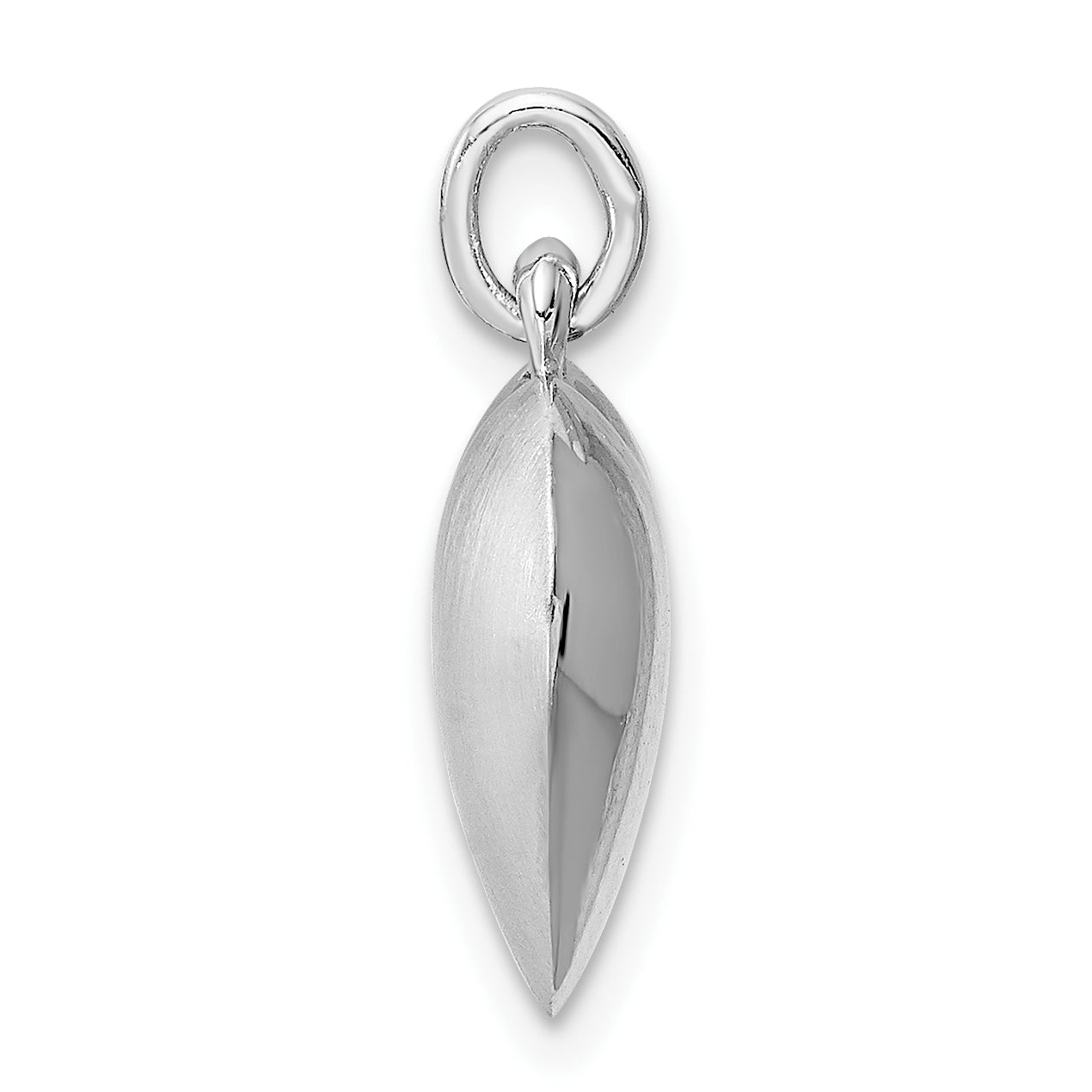 Sterling Silver Rhodium-plated Brushed/Polished Reversible Puffed Heart Pen Secondary image