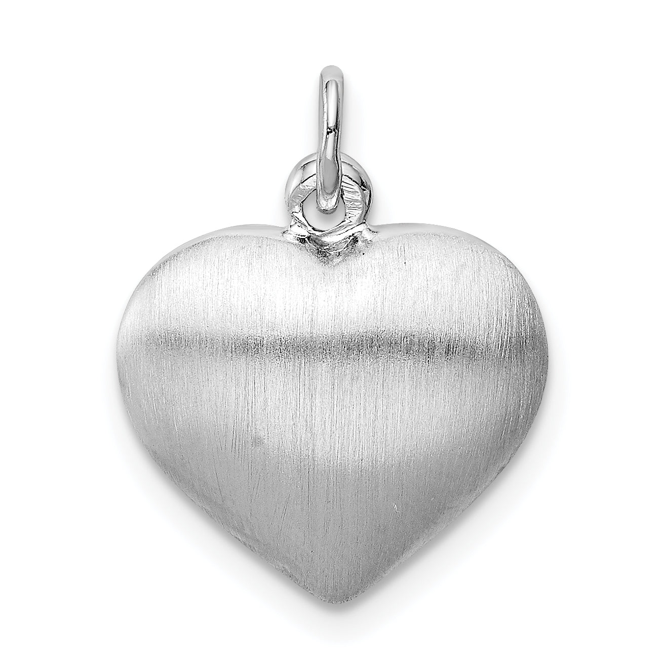 Sterling Silver Rhodium-plated Brushed/Polished Reversible Puffed Heart Pen Main image