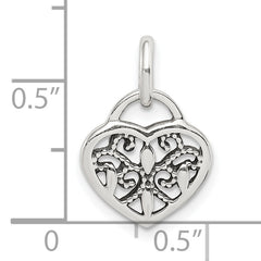 Sterling Silver Antique Heart Charm