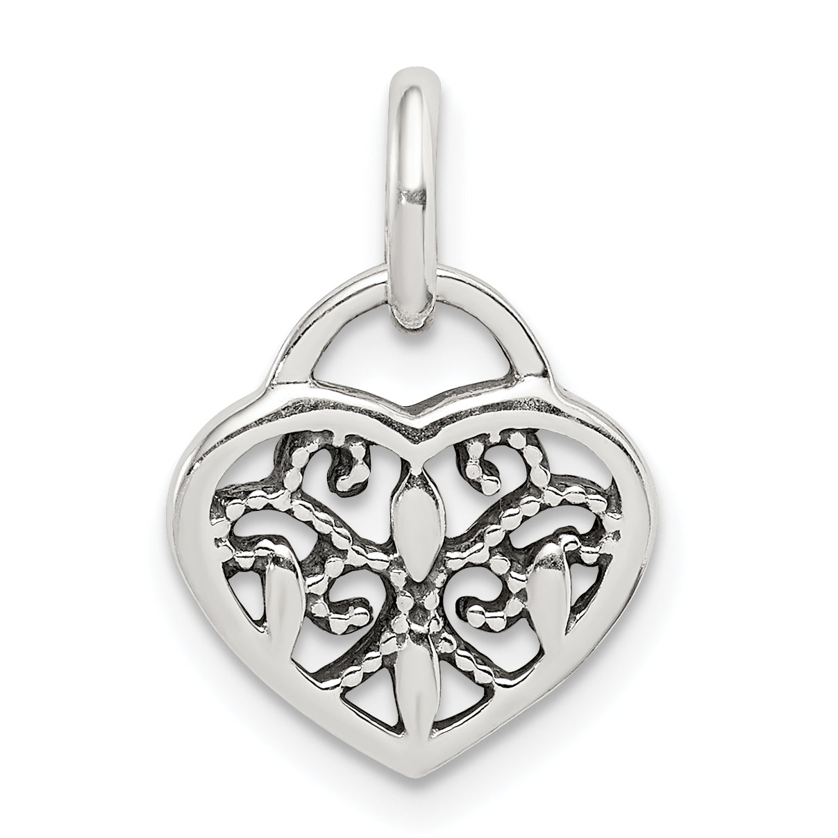 Sterling Silver Antique Heart Charm Main image