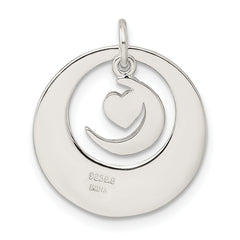 Sterling Silver Enamel I LOVE YOU TO THE MOON AND BACK Pendant