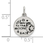 Sterling Silver Enamel Love you to the Moon & Back Charm Pendant