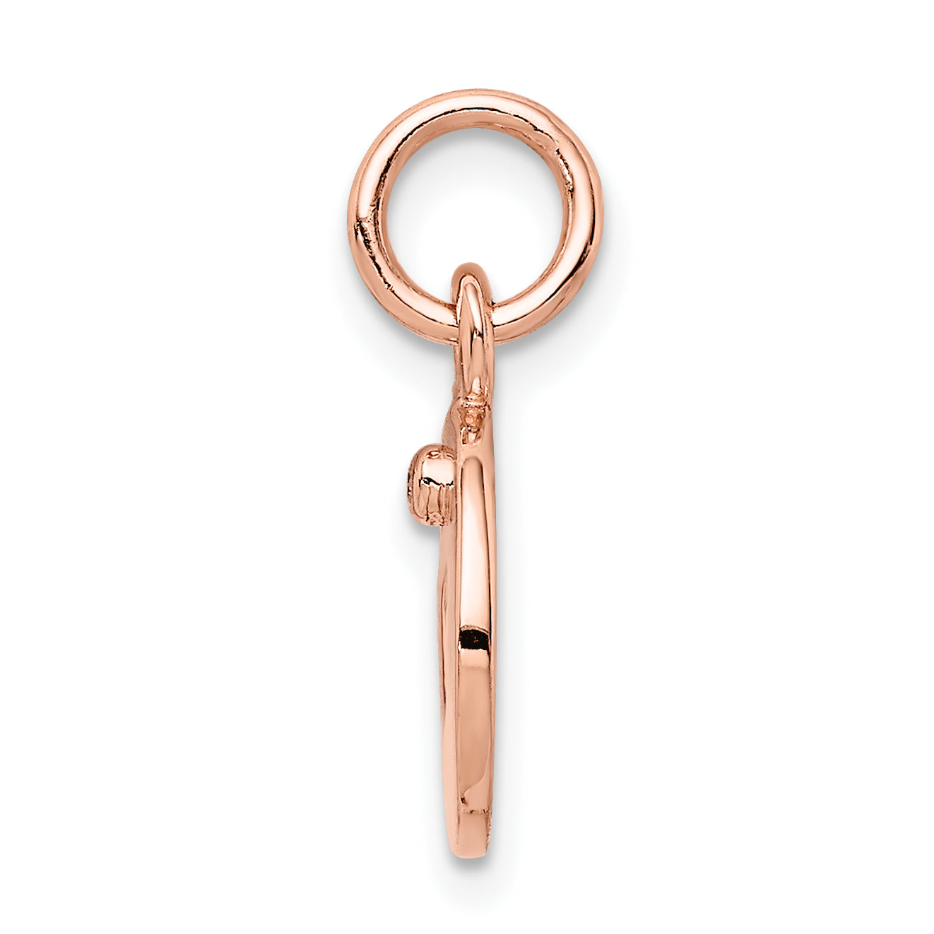 Sterling Silver Rhodium-plated Rose-tone & Diamond Open Heart Pendant Secondary image